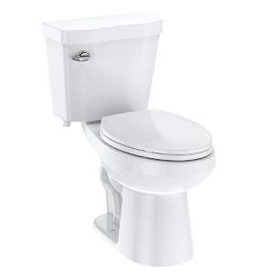 Whizmax Elongated ceramics Toilets, 1.28 GPF Universal Height Siphonic Flush Toilet, Water Efficient Bathroom Toilet(Toilet Seat Included), White - 1 of 4