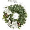 COZONY 16-Inch Christmas Wreath with Red Berries and Pine Cones, Artificial Pine Garland for Front Door and Fireplace - 3 of 4