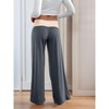 Womens Wide Leg Pants Color Block Velvet Wide Leg Lounge Long Pants - 2 of 4