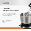 Complete Cuisine Tilt Head Stand Mixer with 3.7 Quart Stainless Steel Mixing Bowl, Dough Hook Attachments, 6 Adjustable Settings for Kitchen, Black - 2 of 4