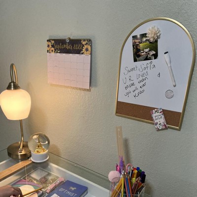 U Brands 12''x16'' Arch Gold Frame Dry Erase Board With Cork Strip : Target