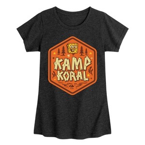 Girls' - SpongeBob SquarePants - Kamp Koral Kamp Koral Badge Fitted Short Sleeve Graphic T-Shirt - 1 of 4