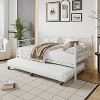 Twin Size Daybed Frame with Trundle, Floral Headboard and Heavy-duty Steel Slats, Ideal for Living Rooms and Guest Rooms, Gold - 4 of 4