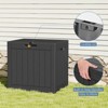 Lirago 31 Gallon Weatherproof Resin Deck Box with Lockable Lid UV Resistant Waterproof Outdoor Storage for Garden Patio Indoor Use - 4 of 4