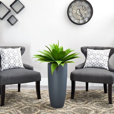 Nearly Natural 38" Green Agave in Tall Gray Cylinder Planter