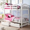 Infurnic Beds, Bunk Bed Twin Over Twin with Ladder, High Guardrail and 2 Drawers, Space Saving Bunk Bed for Kids Boys Girls, White, 79.9"*16.9"*75" - 4 of 4