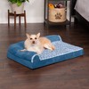 FurHaven Two-Tone Faux Fur & Suede Deluxe Chaise Lounge Orthopedic Sofa Dog Bed - 3 of 3