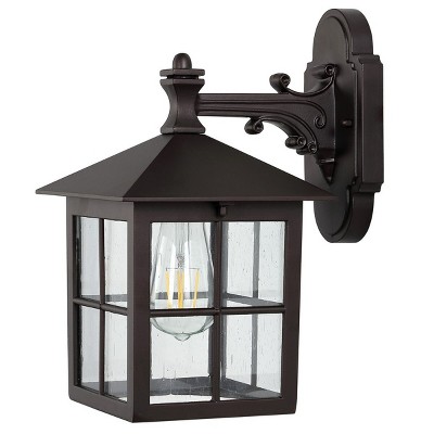 Penryn Black Outdoor Wall Sconce Set with Glass Shade