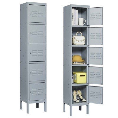 66" Metal Locker Storage Cabinet, Employees Metal Locker with Door, Lockable File Cabinet, Storage Locker for School Gym Home Office Garage
