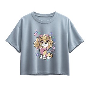 Girls' - Paw Patrol - Smile Skye Short Sleeve Boxy Graphic T-Shirt - 1 of 3