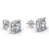 Pompeii3 1 3/8ct Cushion Halo Diamond Studs 14K White Gold - 2 of 3
