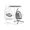 SUGIFT Egg Chair, Hanging Swing Chair, Outdoor Patio Wicker Egg Chair with Cushion, Gray - 4 of 4