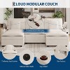 108" Modular Sectional Sofa, U-Shaped Chenille Deep Seat Couch with Storage Armrest, Built-In USB Charging Ports, Movable Ottoman & Cup Holder, Beige - 4 of 4