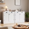 WhizMax Sideboard Buffet Cabinet, Wood Coffee Bar Cabinet with Storage, Kitchen Storage Cabinet with 1 Drawer,  White - 3 of 4