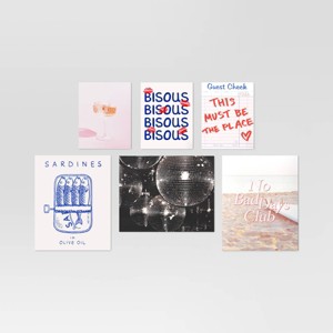 Set of 6 Printed Posters for Dorm Room with Adhesive Foodie Party - Room Essentials™ - 1 of 4