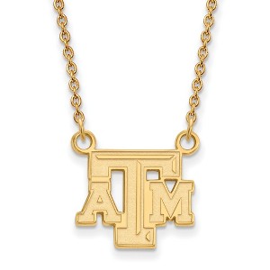 Black Bow Jewelry 14k Yellow Gold Texas A&M Aggies NCAA Necklace 18 Inch - 1 of 4