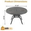 Round 47.24-inch Cast Aluminum Patio Dining Table with a 1.88-inch with Umbrella Hole - 4 of 4