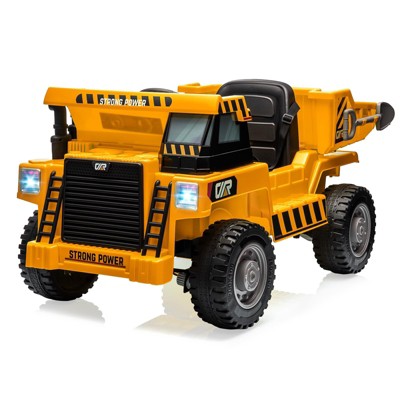 12V Electric Ride-On Dump Truck for Kids, Construction Vehicle with Remote Control, MP3/USB,Lights,Horn,Lifting Dump Bed
