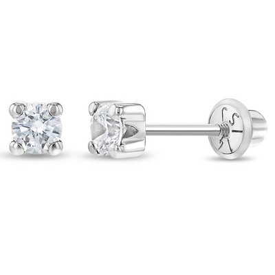 Girls' Diamond Cut Ball Screw Back 14K Gold Earrings - 3mm - in Season Jewelry