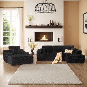 XIZZI Modular Sectional Sofa Couch, L/U-Shape Upholstered Couch, Modern Minimalist Couches for Living Room, Free Combination Deep Seat Corner Couch - 1 of 4