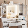 PAKASEPT Makeup Vanity Desk with Mirror and Lights, with Glass Top, 7 Drawers, 2 Storage Cabinet, 2 Glass Cabinet, Charging Station - 4 of 4