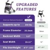 Lycvki Aluminum Foldable Rollator Walkers with Seat for Seniors, 350 lb Capacity, 6-Position Height - 3 of 4