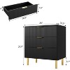Homhougo 3 Drawer Dresser for Bedroom, 30” Tall Dresser Organizer with Metal Legs, Modern Wood Chest of Drawers for Bedroom, Home Office - 2 of 4