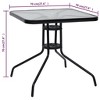 vidaXL Garden Table Black Steel Standard Durable Garden Table Square - 3 of 4