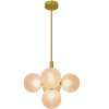 PAKOKULA 5-Light Modern Gold Cluster Bubble Chandelier with Globe Frosted Glass Shades - 2 of 4
