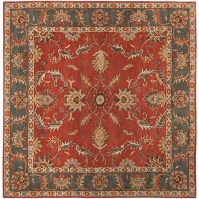 Mark & Day Daysland 8'x8' Square Tufted Indoor Area Rugs Rust: Wool, Floral Pattern, Handmade, Stain-Resistant, Traditional Style