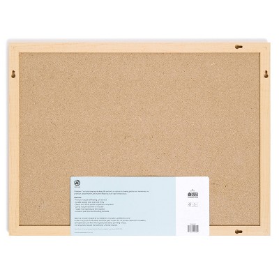 Natural Cork Bulletin Board with Light Wood Frame, 17" x 23"