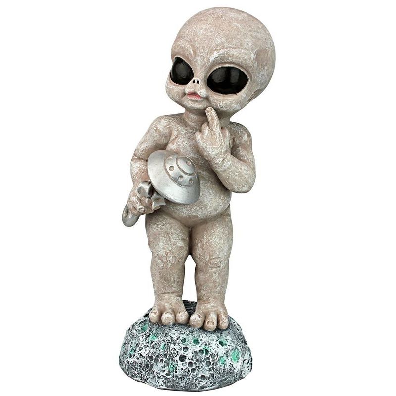 Design Toscano Zeta the Toddler Gray, Roswellian Baby Alien Statue, 3 of 8
