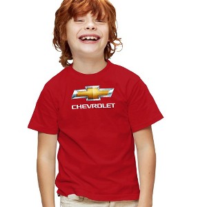 Chevrolet Chevy Bowtie Stacked Kids T Shirt For Youth, Red - 1 of 4