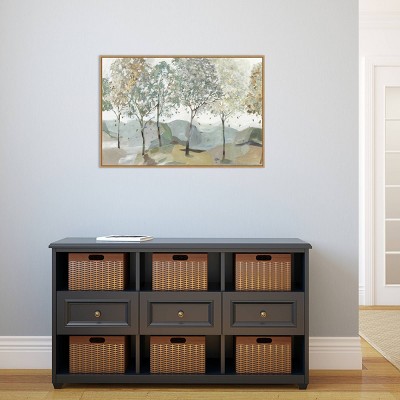 Breezy Landscape Trees Canvas Print with Floating Frame