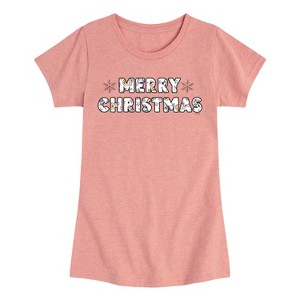 Girls' - Winnie the Pooh - Merry Christmas Fitted Short Sleeve Graphic T-Shirt - 1 of 4