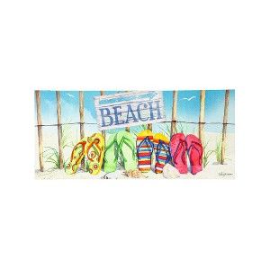 Evergreen Flip Flops in the Sand Sassafras Indoor Outdoor Switch Doormat 1'10"x10" Multicolored - 1 of 1