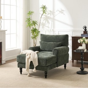 KWPZQEB 50'' Chaise Lounge Indoor, Oversized Chaise Lounge Chair with Lumbar Support & Armrests, Upholstered Plush Sofa Chair for Home Office - 1 of 4