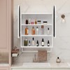 23.62" Modern Double-Arched Mirror Cabinet,2 Doors Medicine Cabinet, Metal Wall Cabinet with Adjustable Shelves - 4 of 4