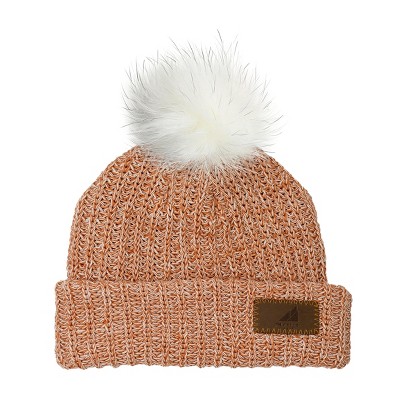 Image of Arctic Gear Infant Cotton Cuff Winter Hat with Pom Russet Orange Blended with White Pom