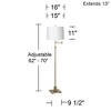 360 Lighting Chic Swing Arm Floor Lamp Adjustable Height 70" Tall Antique Brass White Fabric Drum Shade for Living Room Reading Bedroom - 4 of 4