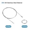 Unique Bargains Stainless Steel Lanyard Cables Eyelets Ended Security Wire Rope 6 Pcs with 12 Pcs Key Ring - 3 of 4
