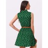 INSPIRE CHIC Women's Floral Sleeveless Half Placket Mini Belted Summer Dress - 4 of 4