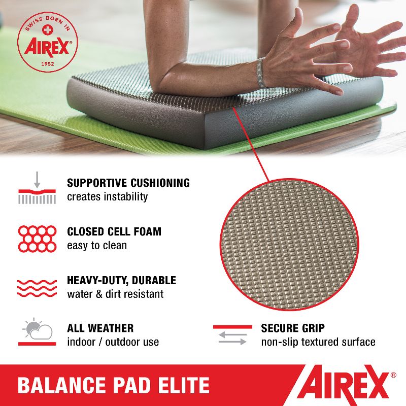 AIREX Balance Pad – Stability Trainer for Balance, Stretching, Physical Therapy, Mobility, and Core Non-Slip Closed Cell Foam Premium Balance Pad, 3 of 7