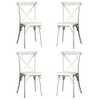 Modern Minimalist Dining Chairs Set Of 4, Resin Cross Back Chair With Curved Support Legs - 2 of 4