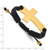 Chisel Stainless Steel Polished Yellow IP-plated Cross Black Nylon 7.5" to 10.5" Adjustable Bracelet - 4 of 4