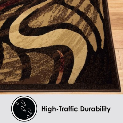 Catalina Black and Brown Abstract Area Rug