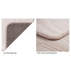 Bathroom Rug Set- 2-Piece Memory Foam Bath Mats-Wavy Microfiber Top-Non-Slip Absorbent Runner for Bathroom Kitchen by Hastings Home (Ivory) - 2 of 4