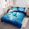 Acoinel 3 Pcs Butterfly and Zebra Print Lightwight Ultra Soft Comforter Set with 2 Pillowcases, QUEEN, Blue - 2 of 4