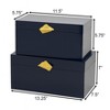 Vintiquewise Set of 2 Decorative Wooden Storage Boxes with Gold Accent for Keys, Jewelry, Makeup, Crafts, Accessories, Home Office & Bedroom Décor - 4 of 4