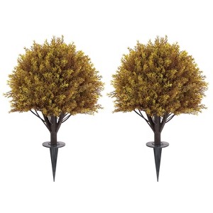 27.5" Artificial Cypress Ball with Ground Spike for Outdoor Plant ,Seasonal Décor - 1 of 4